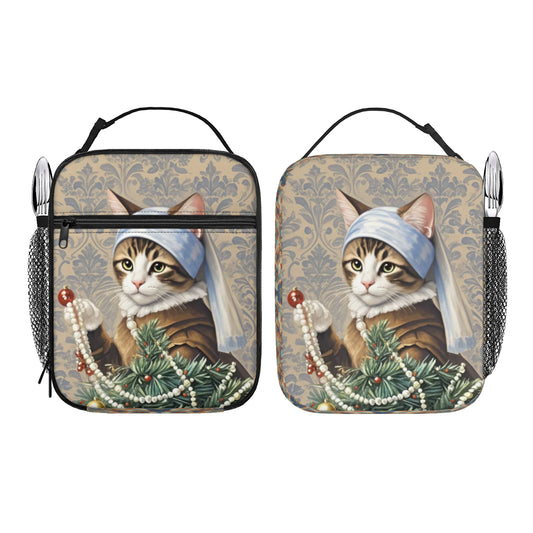 Kitty & Christmas Tree & Girl Lunch Bag
