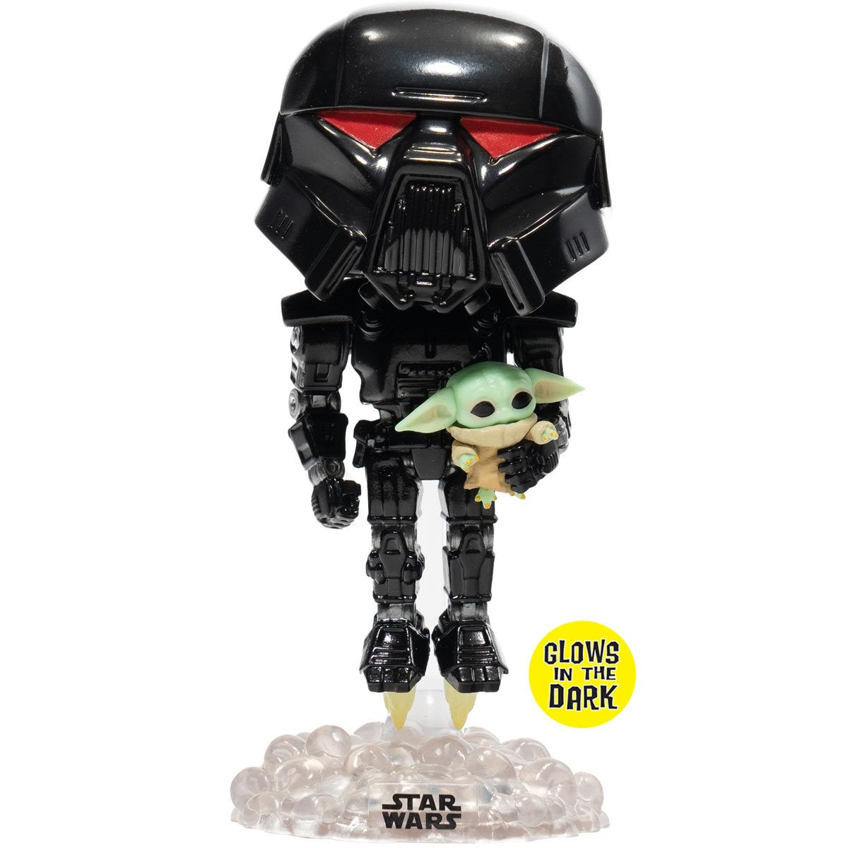 星球大战:曼达洛人黑暗士兵与 Grogu 夜光 Pop!Funko 乙烯基人偶 #488 - 限量版