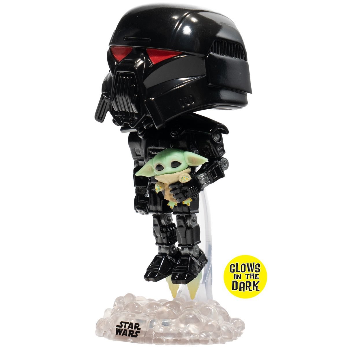 星球大战:曼达洛人黑暗士兵与 Grogu 夜光 Pop!Funko 乙烯基人偶 #488 - 限量版