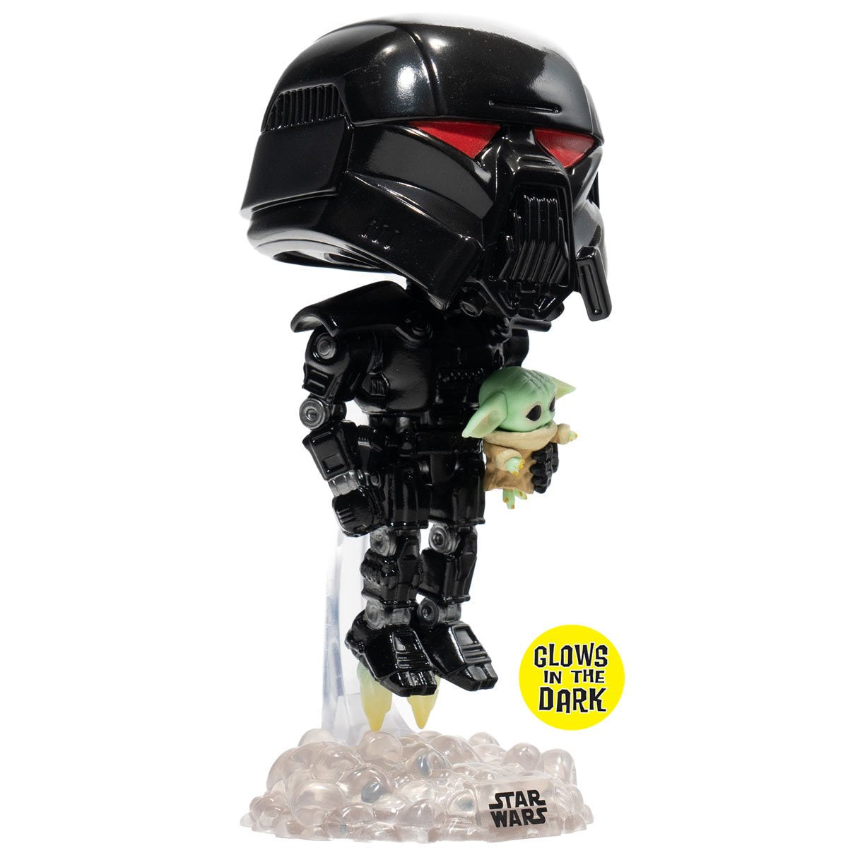 星球大战:曼达洛人黑暗士兵与 Grogu 夜光 Pop!Funko 乙烯基人偶 #488 - 限量版