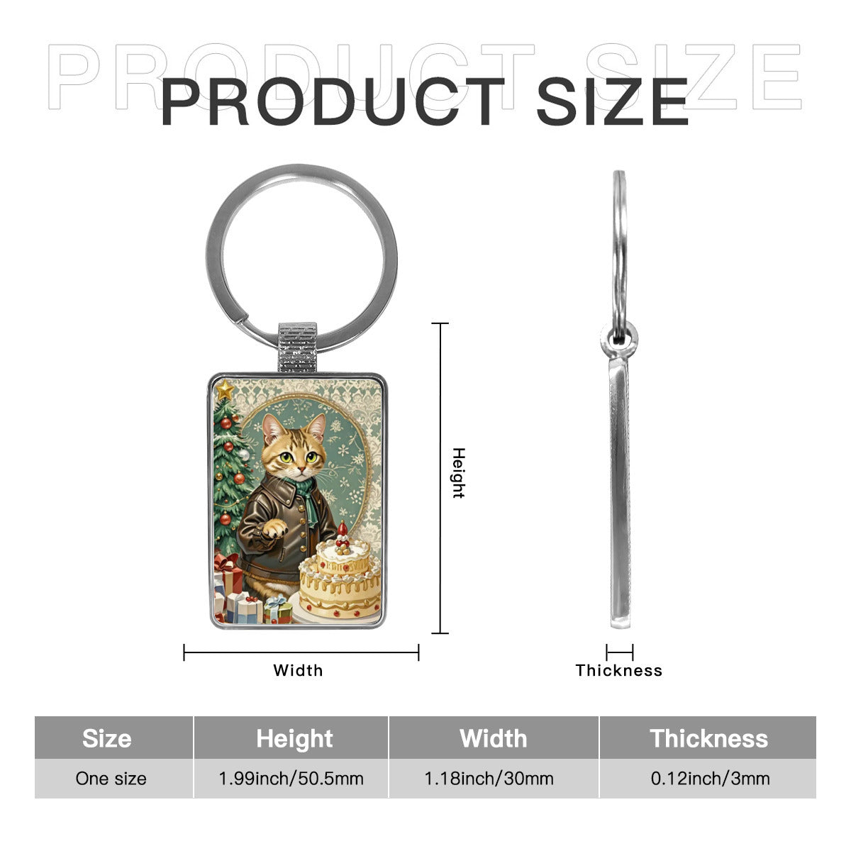小猫&圣诞树&男孩不锈钢钥匙链