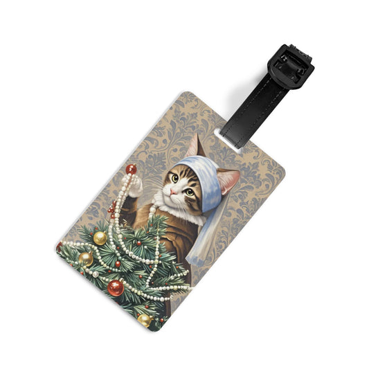 Kitty & Christmas Tree & Girl PVC Luggage Tag