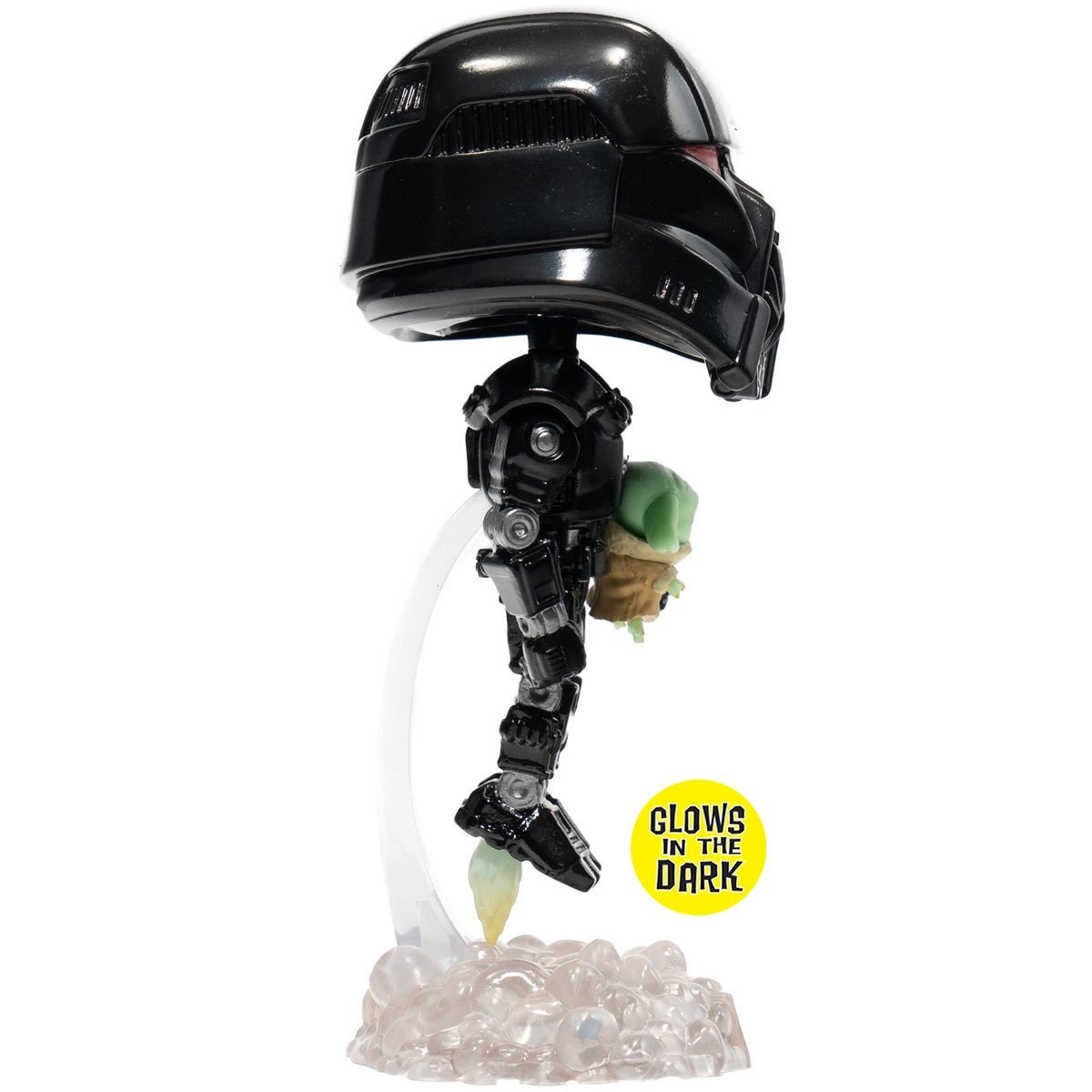 星球大战:曼达洛人黑暗士兵与 Grogu 夜光 Pop!Funko 乙烯基人偶 #488 - 限量版