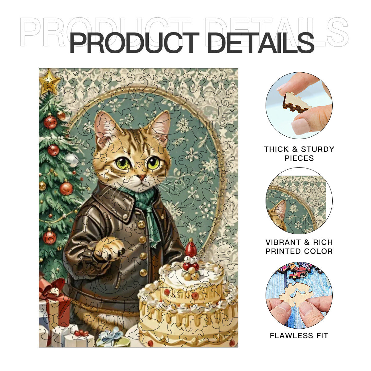 小猫 & 圣诞树 & 男孩实木拼图 188 片