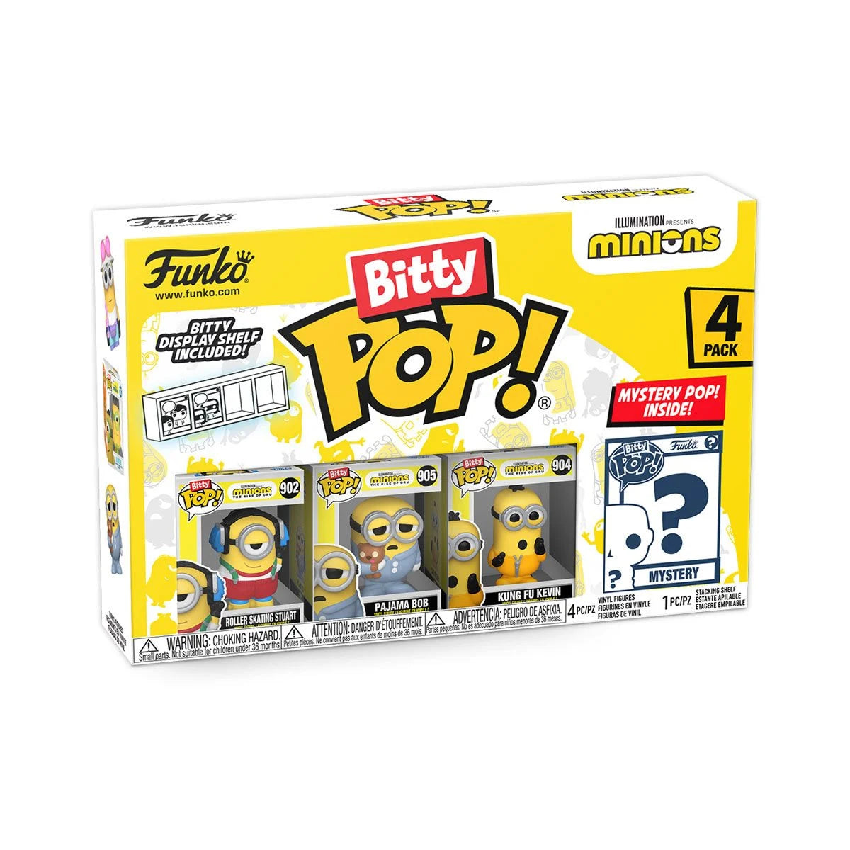 Minions Roller Skating Stuart Funko Bitty Pop! Mini-Figure 4-Pack