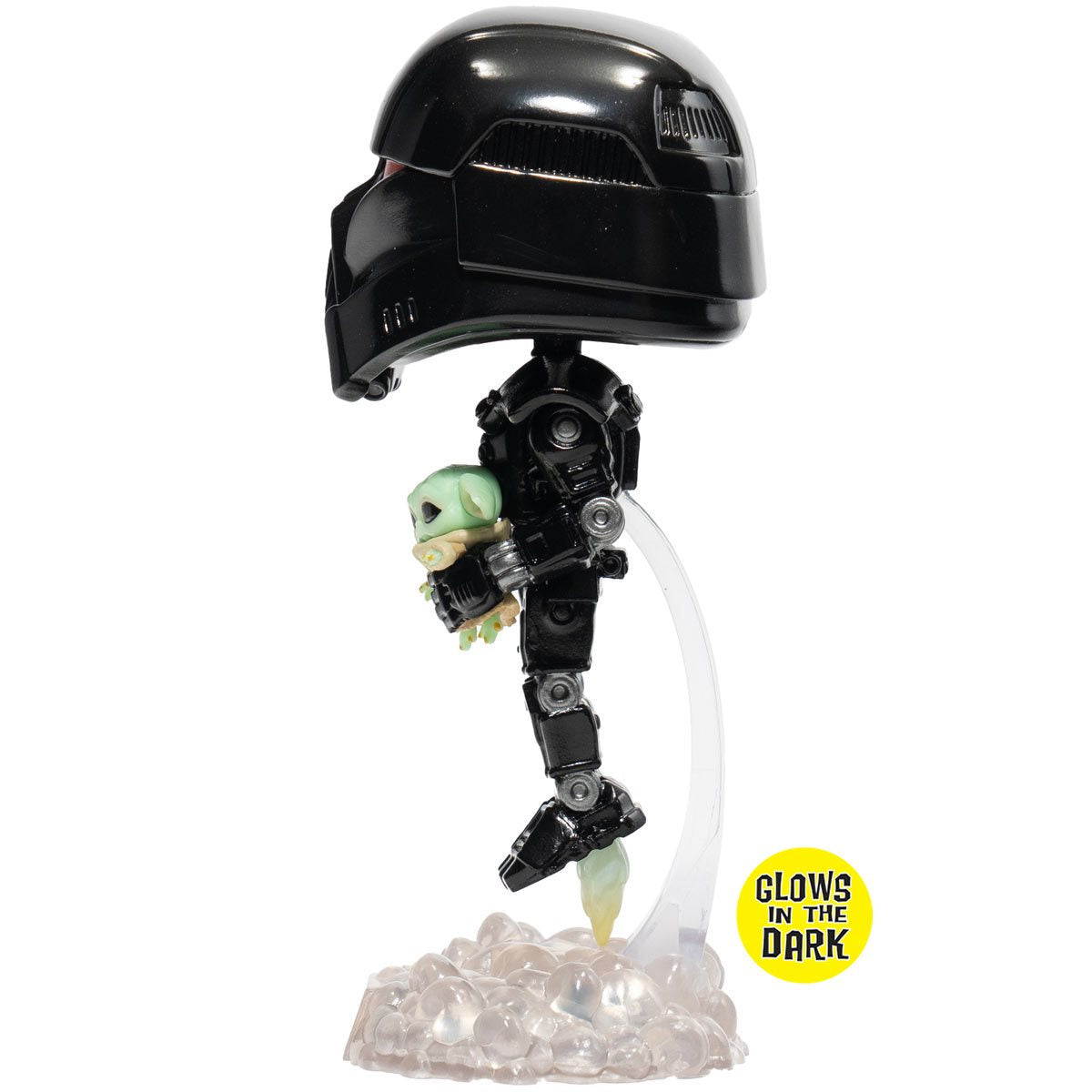 星球大战:曼达洛人黑暗士兵与 Grogu 夜光 Pop!Funko 乙烯基人偶 #488 - 限量版