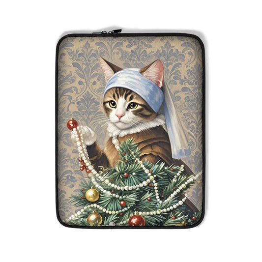 Kitty & Christmas Tree & Boy Laptop Sleeve Bag