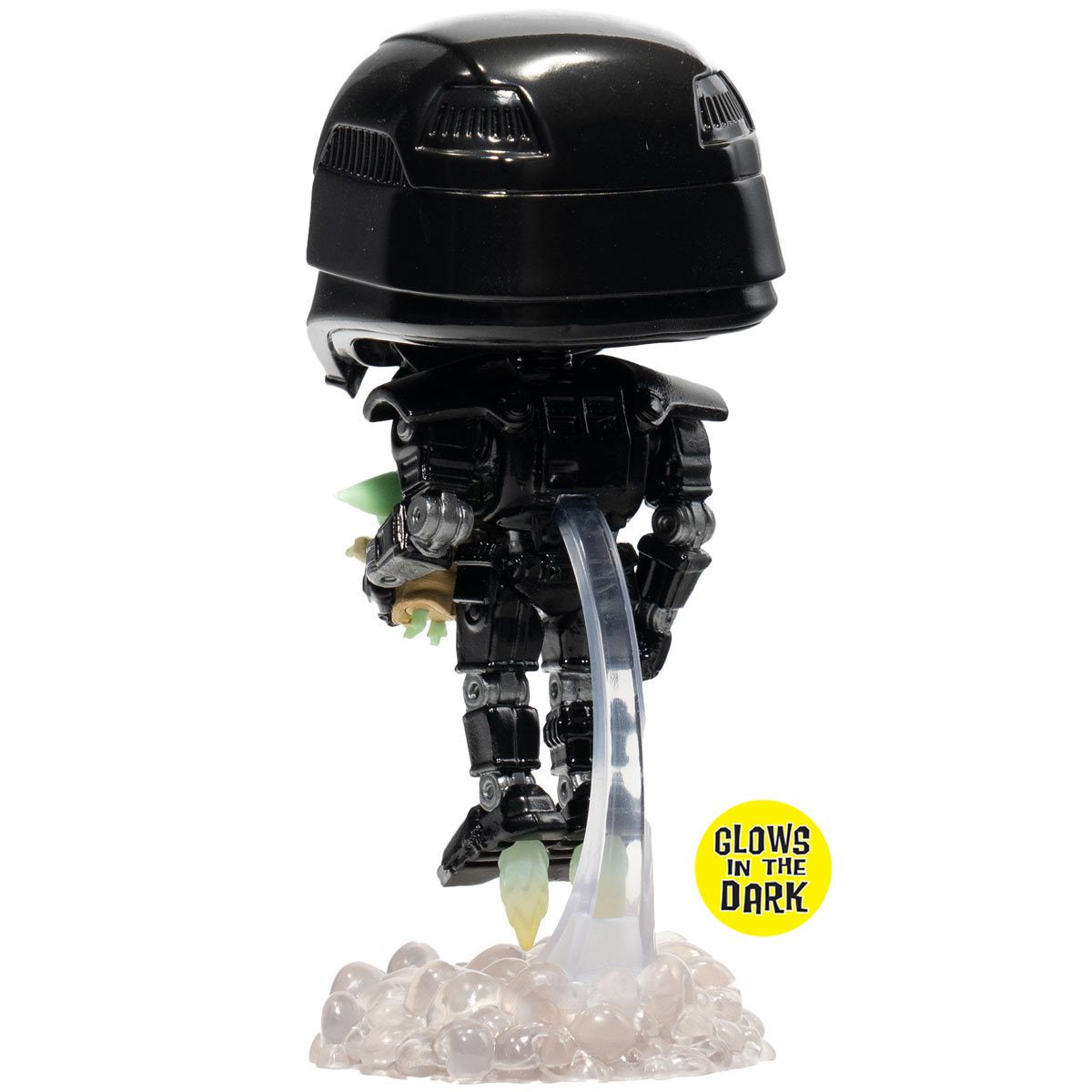 星球大战:曼达洛人黑暗士兵与 Grogu 夜光 Pop!Funko 乙烯基人偶 #488 - 限量版